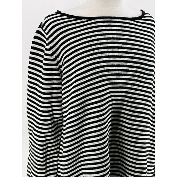 Eileen Fisher Black and White Striped Sweater - Picture 6 of 8